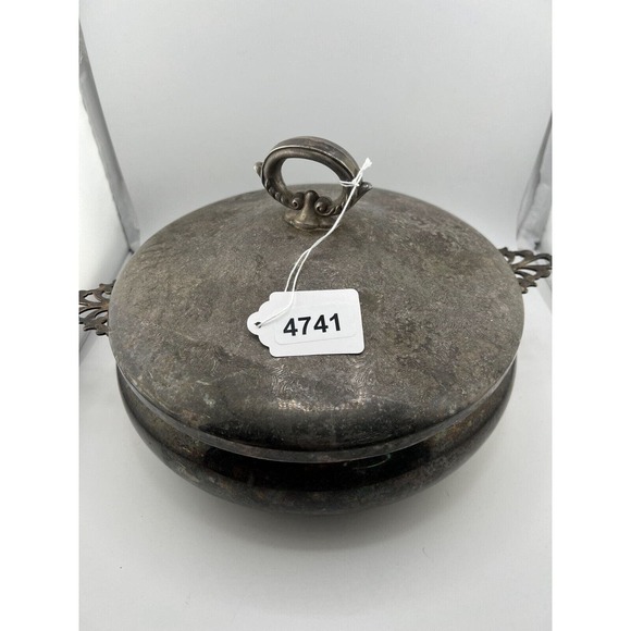 Vintage The Sheffield Silver Co. Silverplate Double Handle Round Casserole Dish - Picture 13 of 13